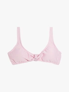 NWT Heidi Klein ‘Knotted Ribbed Bikini Top’ in “Pink” Size Small